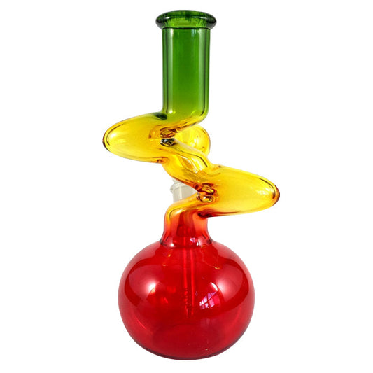 8" Rasta Colored Cylindrical Medium Glass Bong