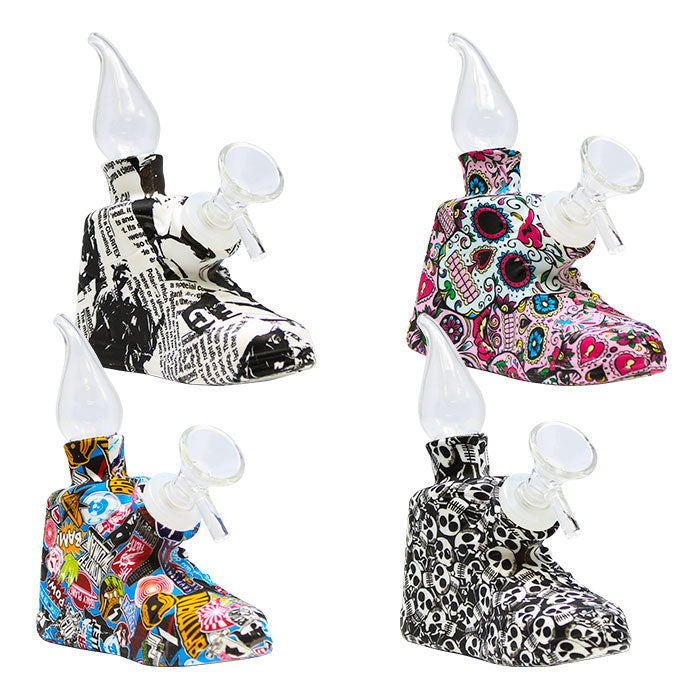 6" Assorted Design Shoe Shape Silicone Bong