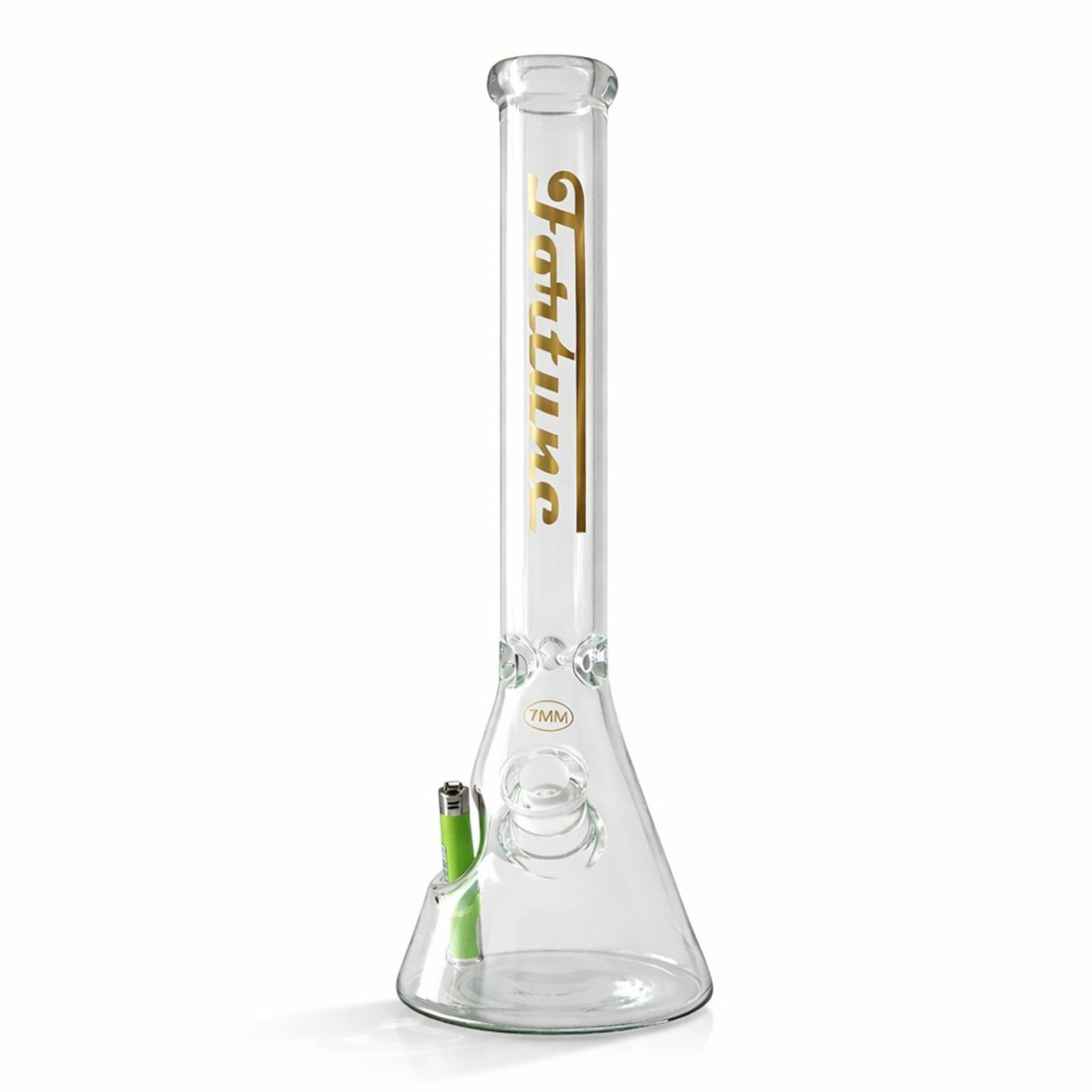 Fortune | 18" Beaker Bong – 7mm w/ Lighter Holder