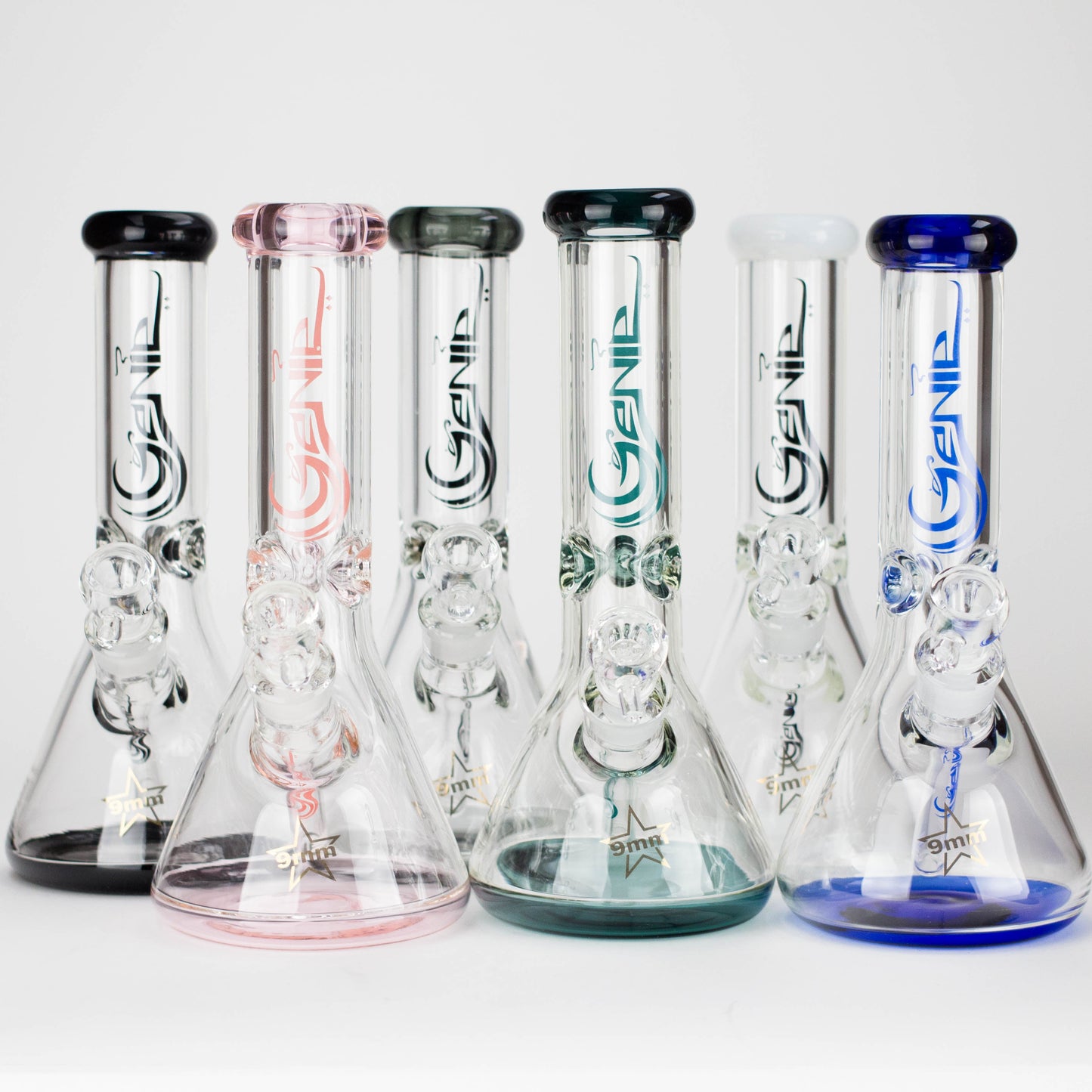 Genie | 12" Classic Beaker Bong – 9 mm Thick Clear Glass