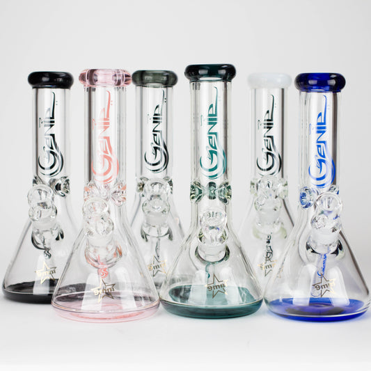Genie | 12" Classic Beaker Bong – 9 mm Thick Clear Glass