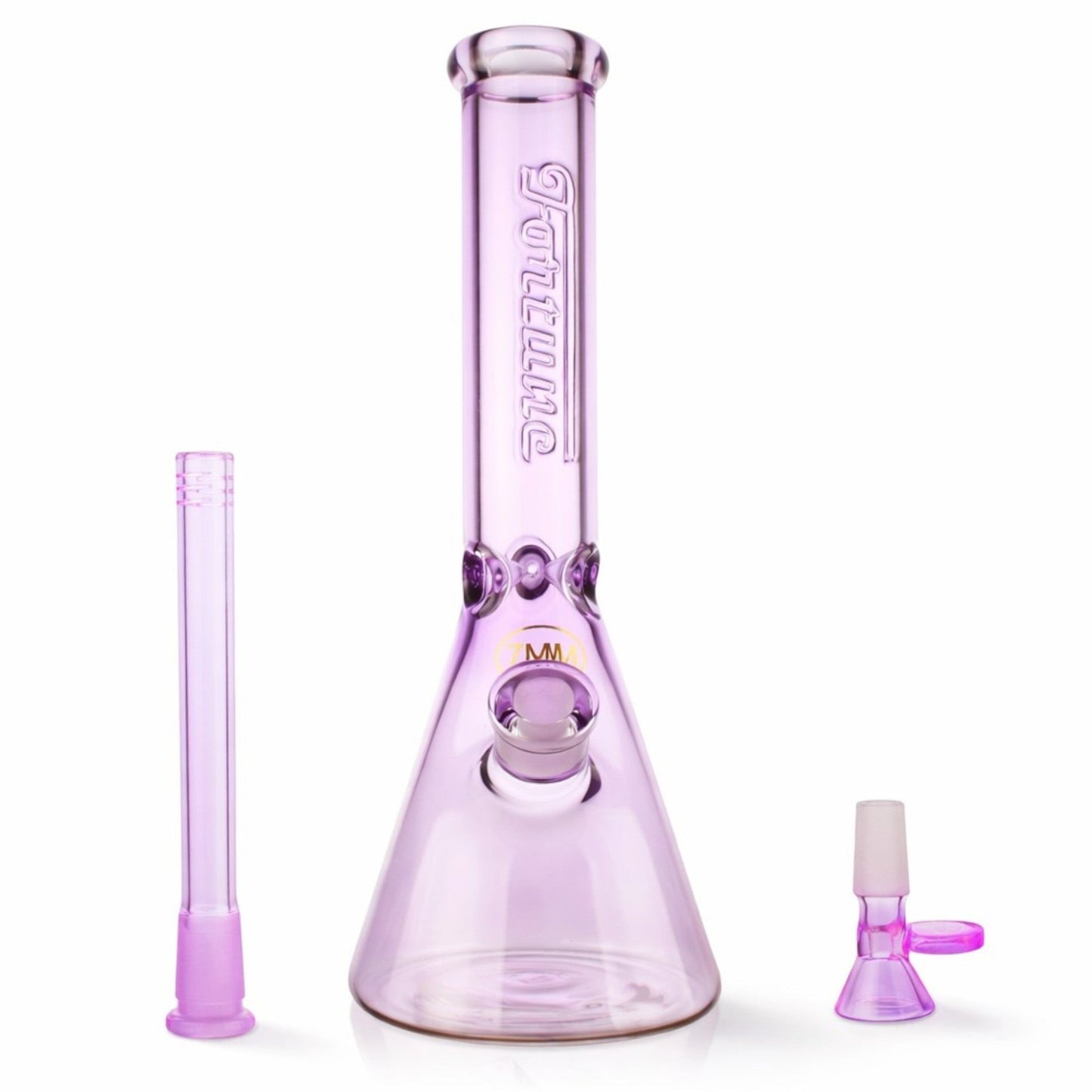 Fortune | 14" 7mm Engraved Color Beaker Bong