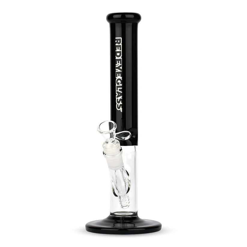 Red Eye Glass® | 11.5" Tall Black Frontside Straight Tube