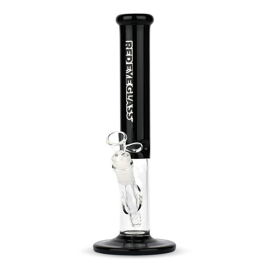 Red Eye Glass® | 11.5" Tall Black Frontside Straight Tube