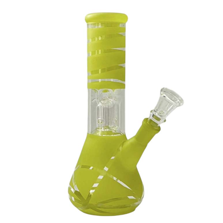 8” Color Spiral Beaker Bong – Built-In Perc