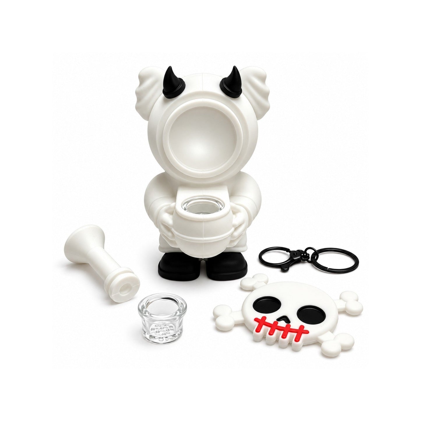 6" Devil Skull Silicone Water Pipe