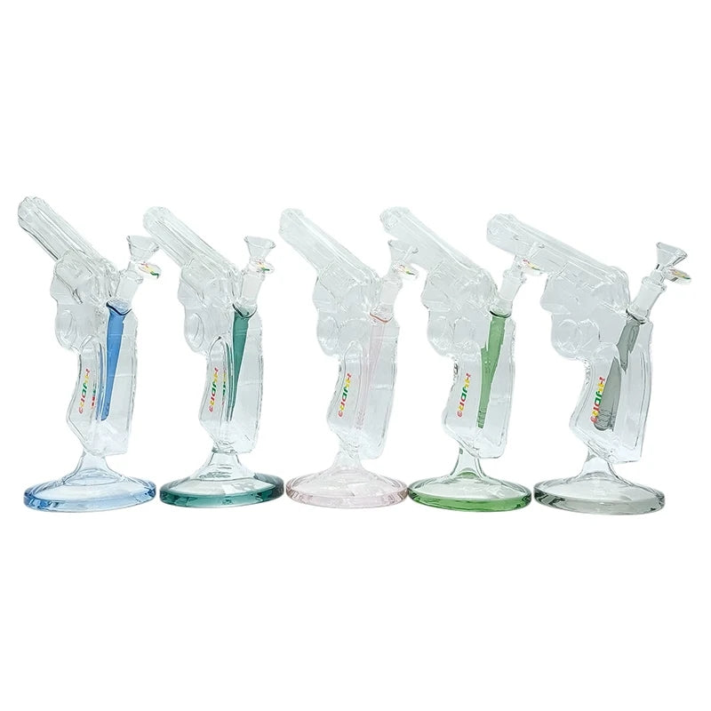 9" Revolver-Shaped Glass Water Pipe