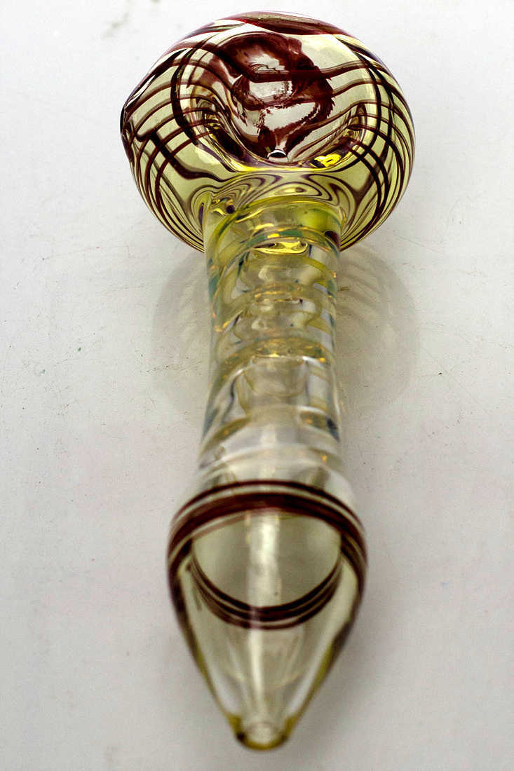 Changing colors spiral glass hand pipe