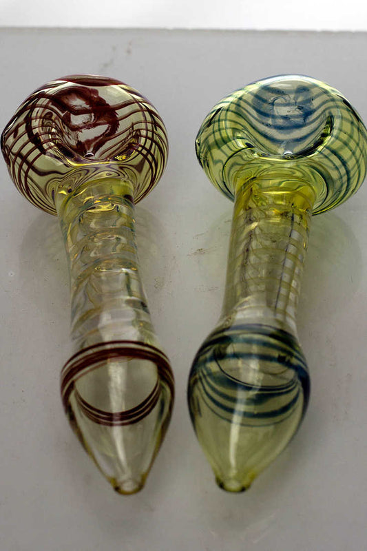 Changing colors spiral glass hand pipe