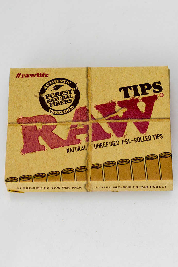 Raw Rolling paper pre-rolled filter tips - 20 packs