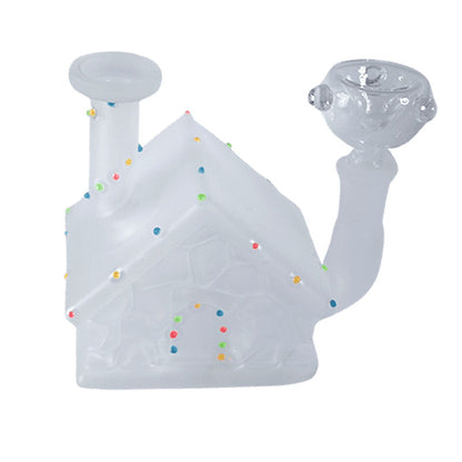 Little White House with Colorful Luminous Dots Water Bong