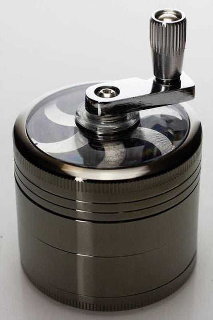 4 parts aluminium herb grinder with handle