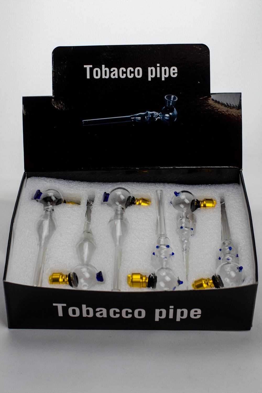 5.5" Glass tube pipe with metal screen