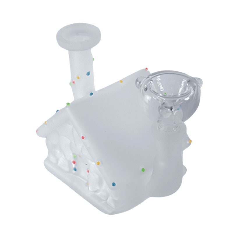 Little White House with Colorful Luminous Dots Water Bong