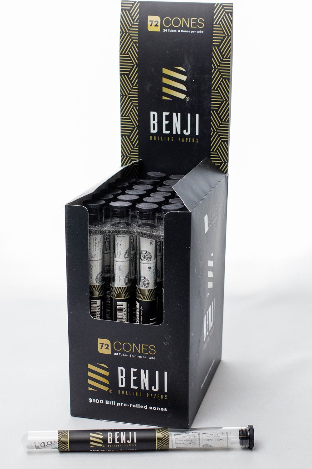 BENJI $100 BILL printed pre-rolled cones - 24 packs