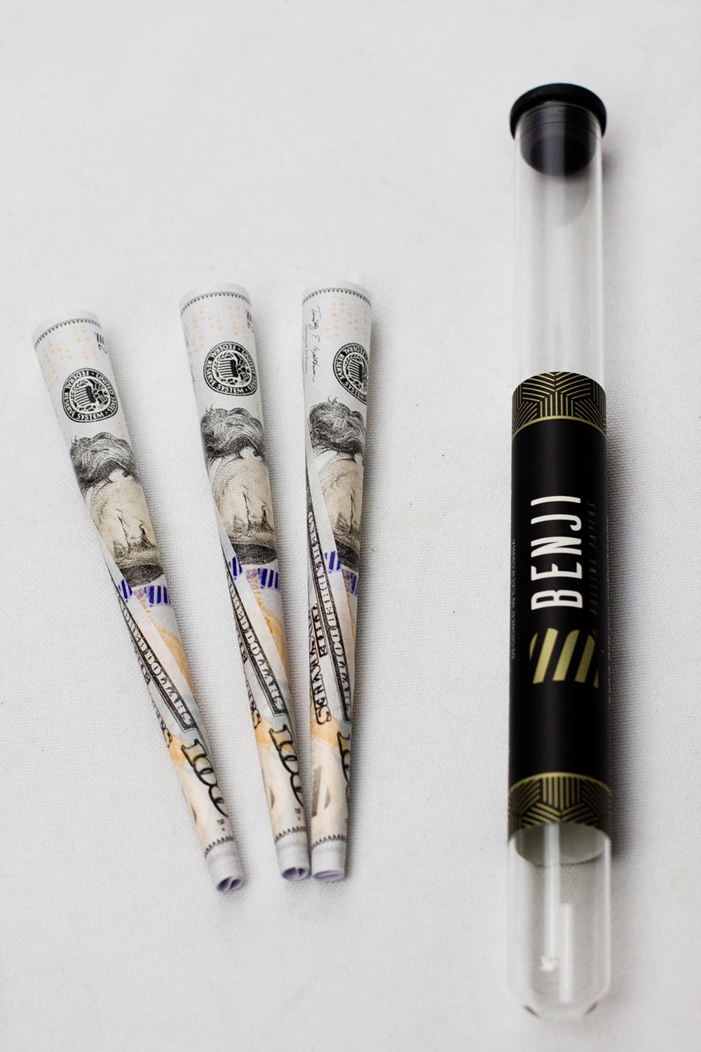 BENJI $100 BILL printed pre-rolled cones - 24 packs