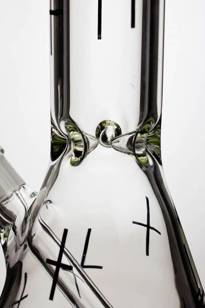 17" infyniti glass cross symbol printed beaker water bong