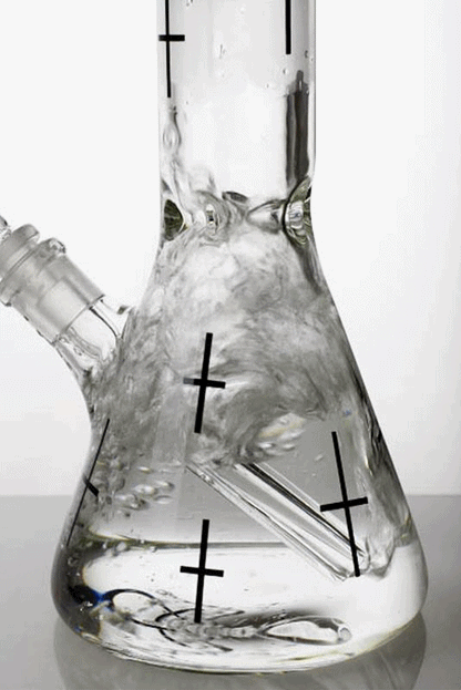 17" infyniti glass cross symbol printed beaker water bong