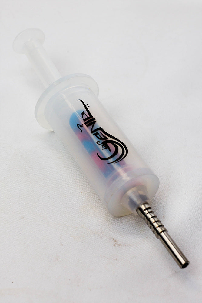White silicone syringe shape nectar collector