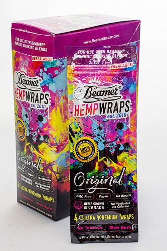 Beamer Original Size Vegan Hemp Wraps box - 25 packs