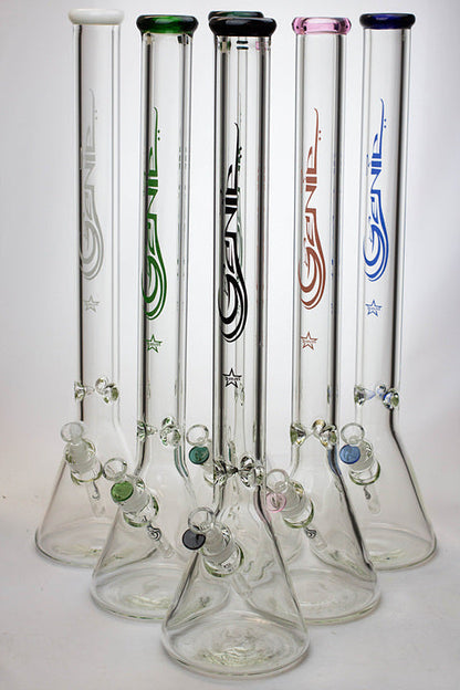 24" Genie 9 mm color accented beaker water bong