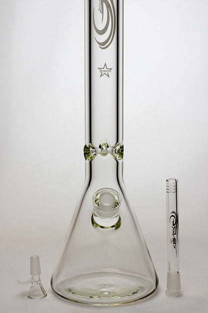 24" Genie 9 mm color accented beaker water bong