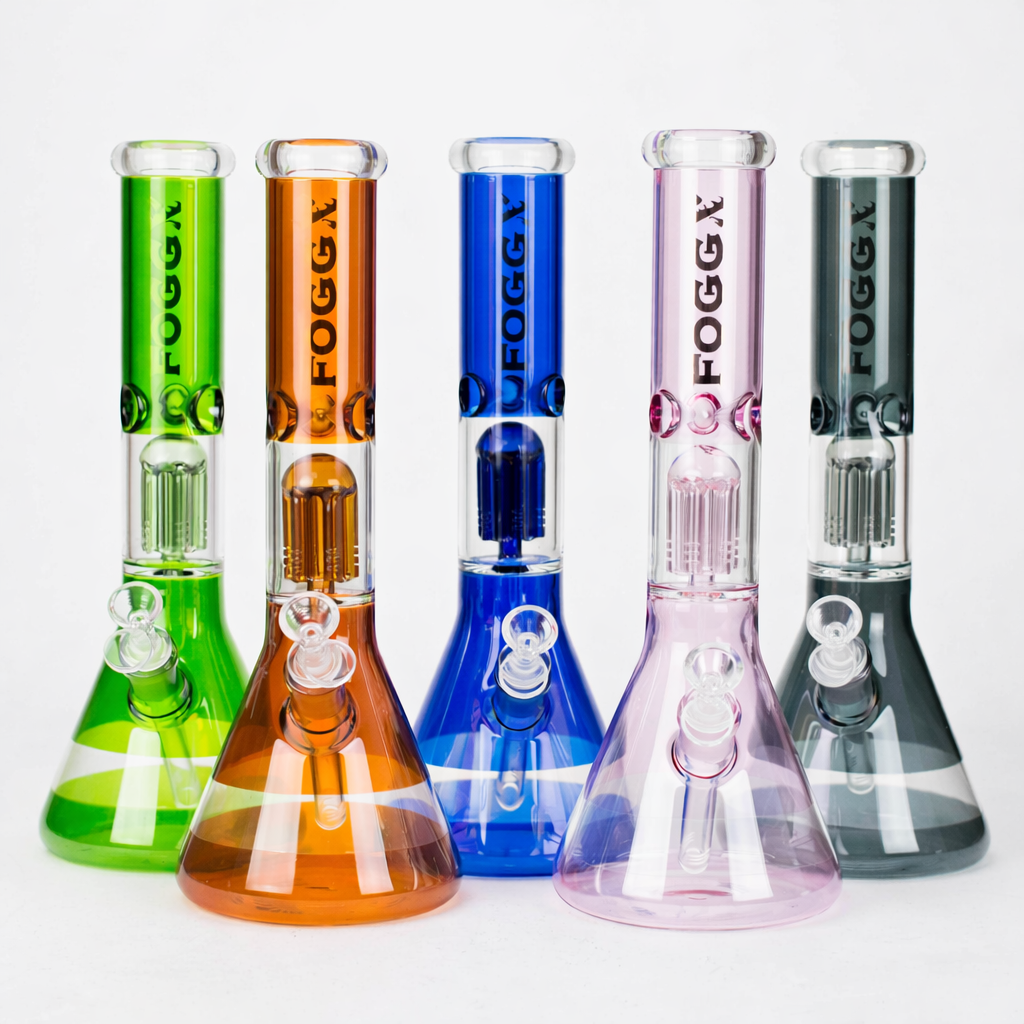 FOGGX | 14" Colored Glass Water Pipe with Percolator