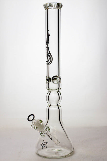 19.5" Genie 9 mm curved shaft glass beaker bong