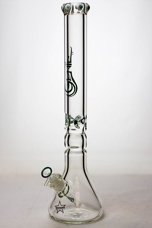 19.5" Genie 9 mm curved shaft glass beaker bong