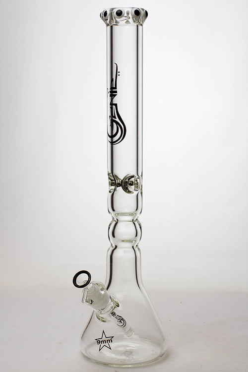 19.5" Genie 9 mm curved shaft glass beaker bong