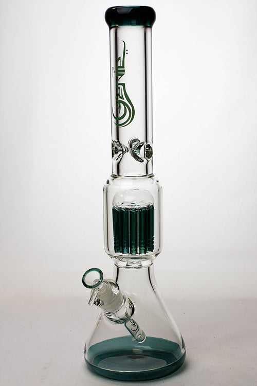 17.5" Genie 10-arm  9 mm colored bottom glass bong ( GE4180 )_12