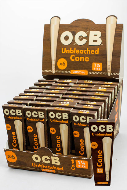 OCB Pre-rolled Cone - Virgin Unbleached Rolling Paper - 1 1/4 (32 packs)