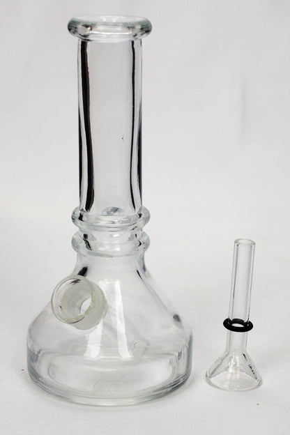 6" heavy clear soft glass water bong