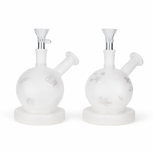 5" Frosted Glass Bubbler