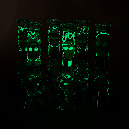 10" Glow-in-the-Dark Glass Beaker Bong