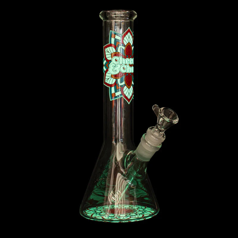 Cheech & Chong® Glass | 10" Mandala Glow in the Dark Beaker