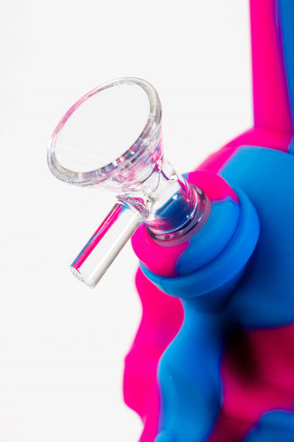 9" Genie skull multi colored detachable silicone water bong