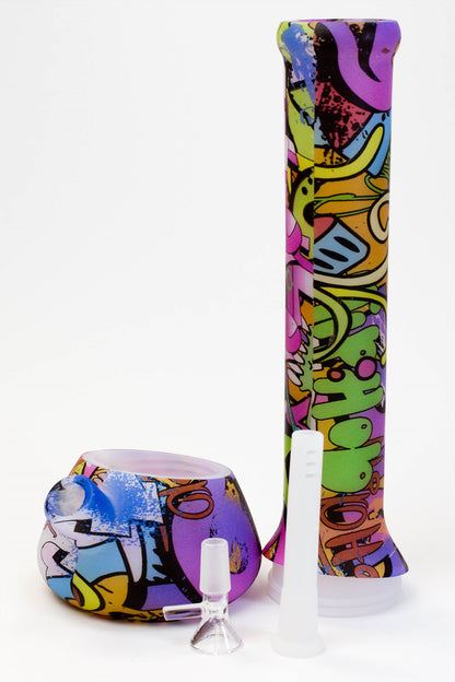 13" Assorted design detachable Silicone water bong