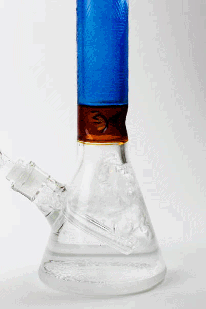 15" Genie 7 mm sandblasted artwork tube glass water bong