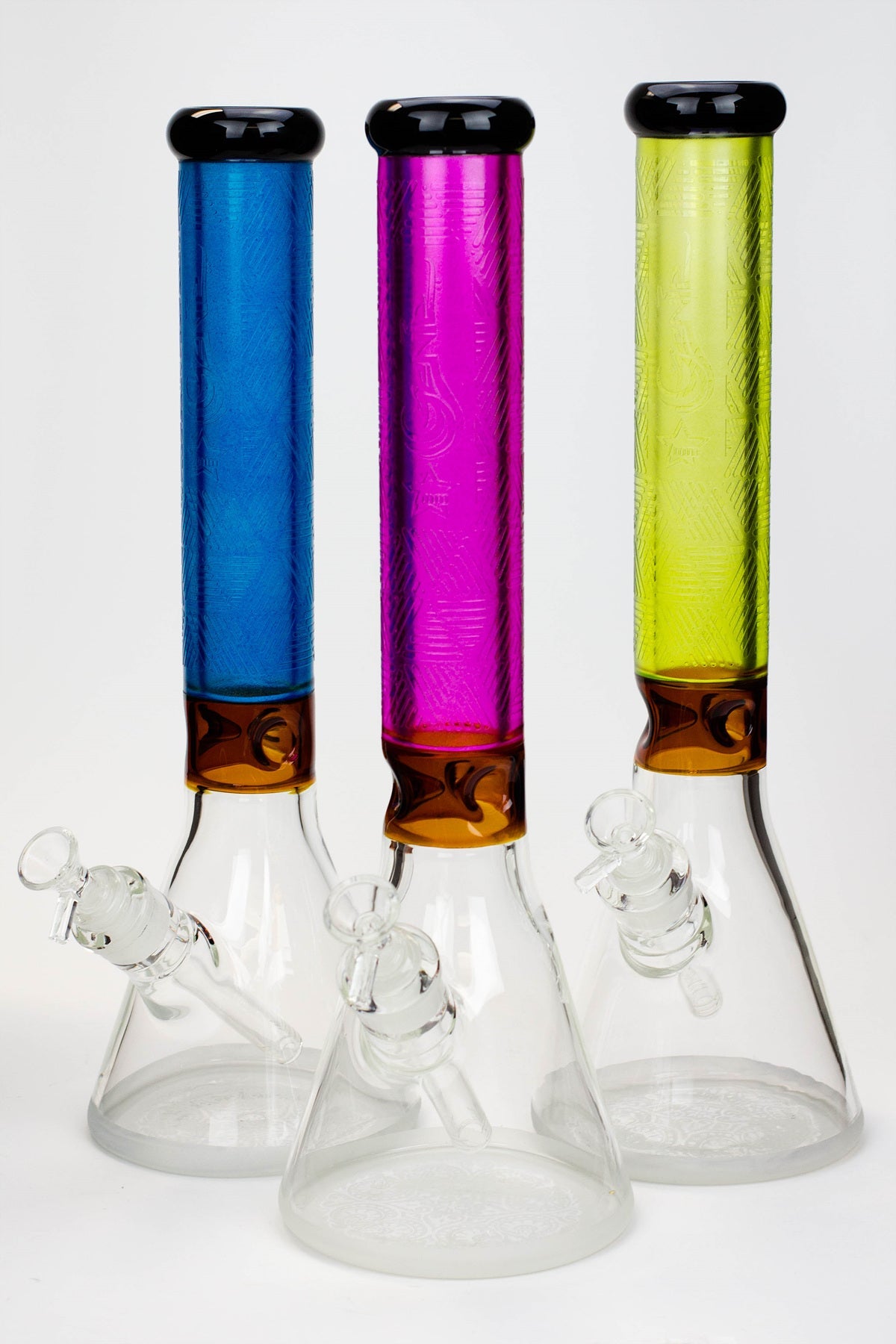 15" Genie 7 mm sandblasted artwork tube glass water bong