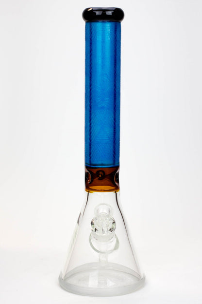 15" Genie 7 mm sandblasted artwork tube glass water bong