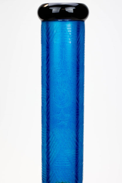 15" Genie 7 mm sandblasted artwork tube glass water bong