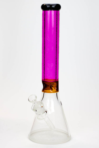 15" Genie 7 mm sandblasted artwork tube glass water bong