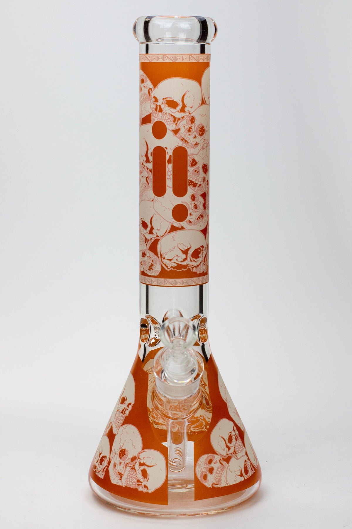 14" Infyniti Skull Glow in the dark 7 mm glass bong