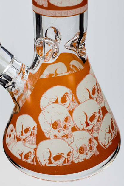 14" Infyniti Skull Glow in the dark 7 mm glass bong