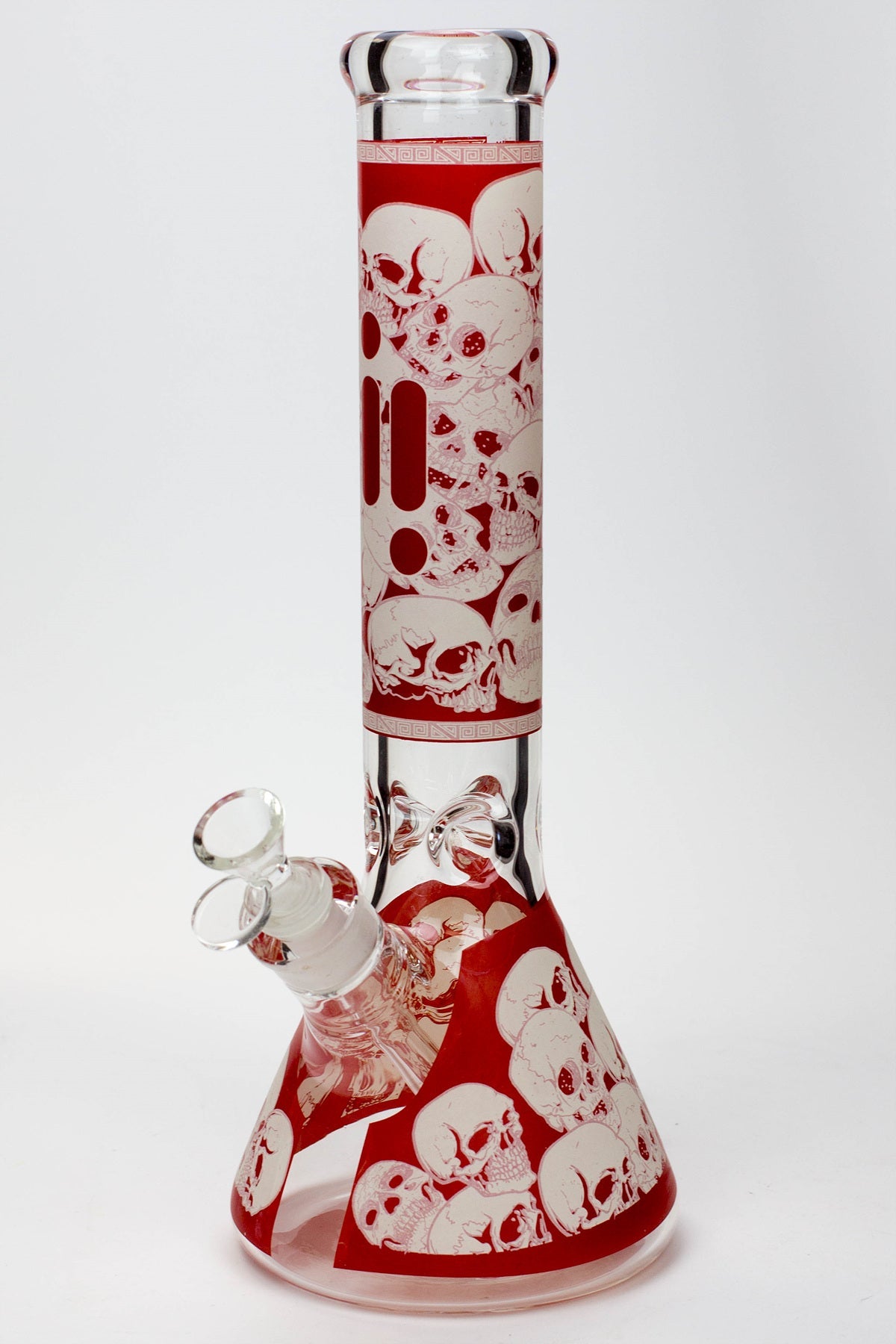 14" Infyniti Skull Glow in the dark 7 mm glass bong