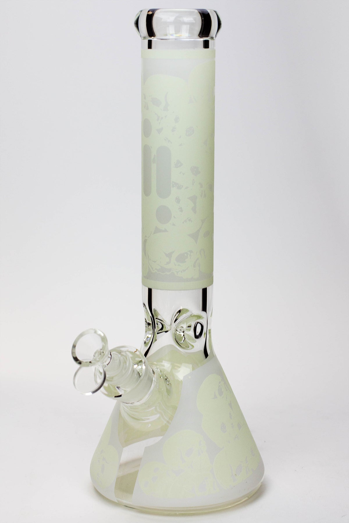 14" Infyniti Skull Glow in the dark 7 mm glass bong