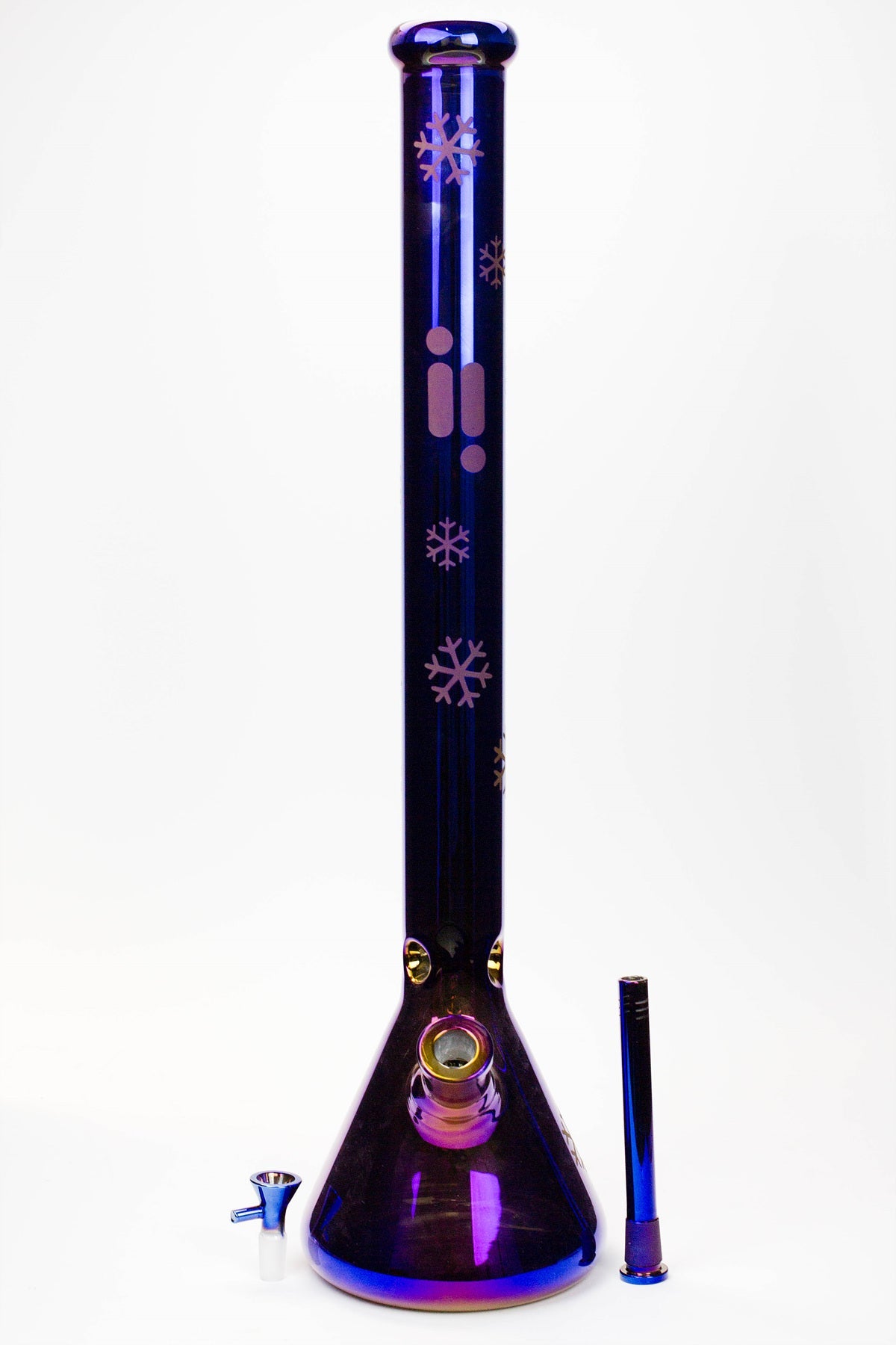 24" Infyniti Snowflake 7 mm metallic glass water bong