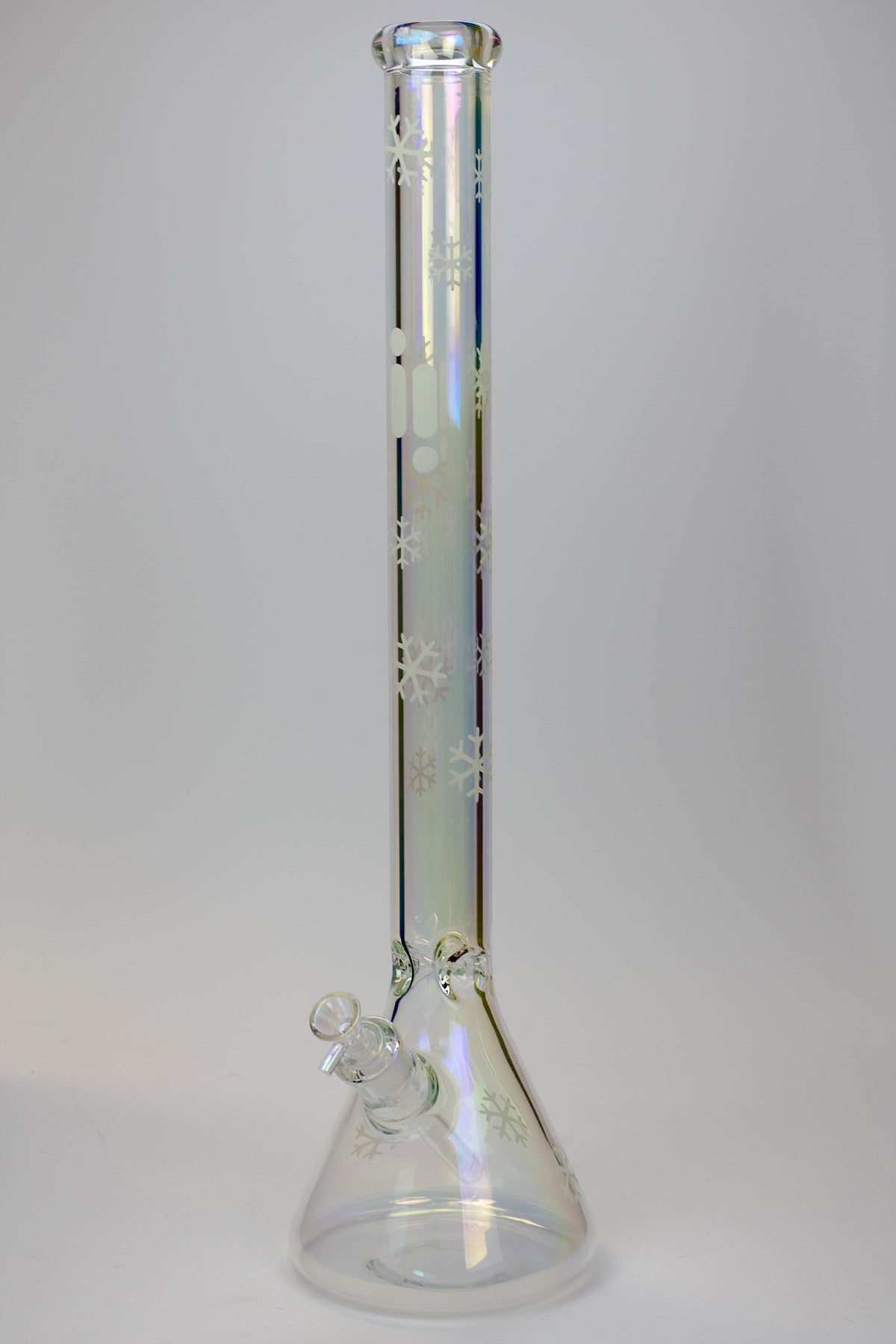 24" Infyniti Snowflake 7 mm metallic Glow in the dark glass water bong