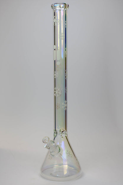 24" Infyniti Snowflake 7 mm metallic Glow in the dark glass water bong